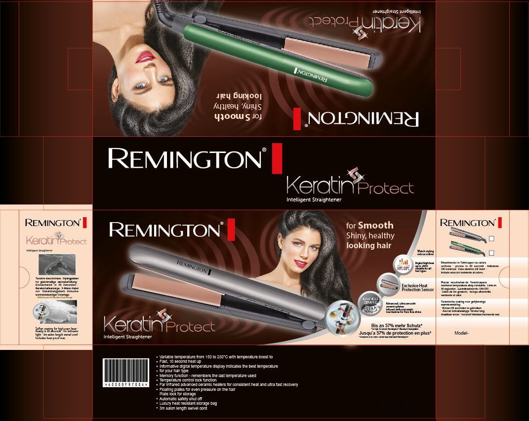 Remington Keratin Protect β Intelligent Straightener High Quality Silver And Green