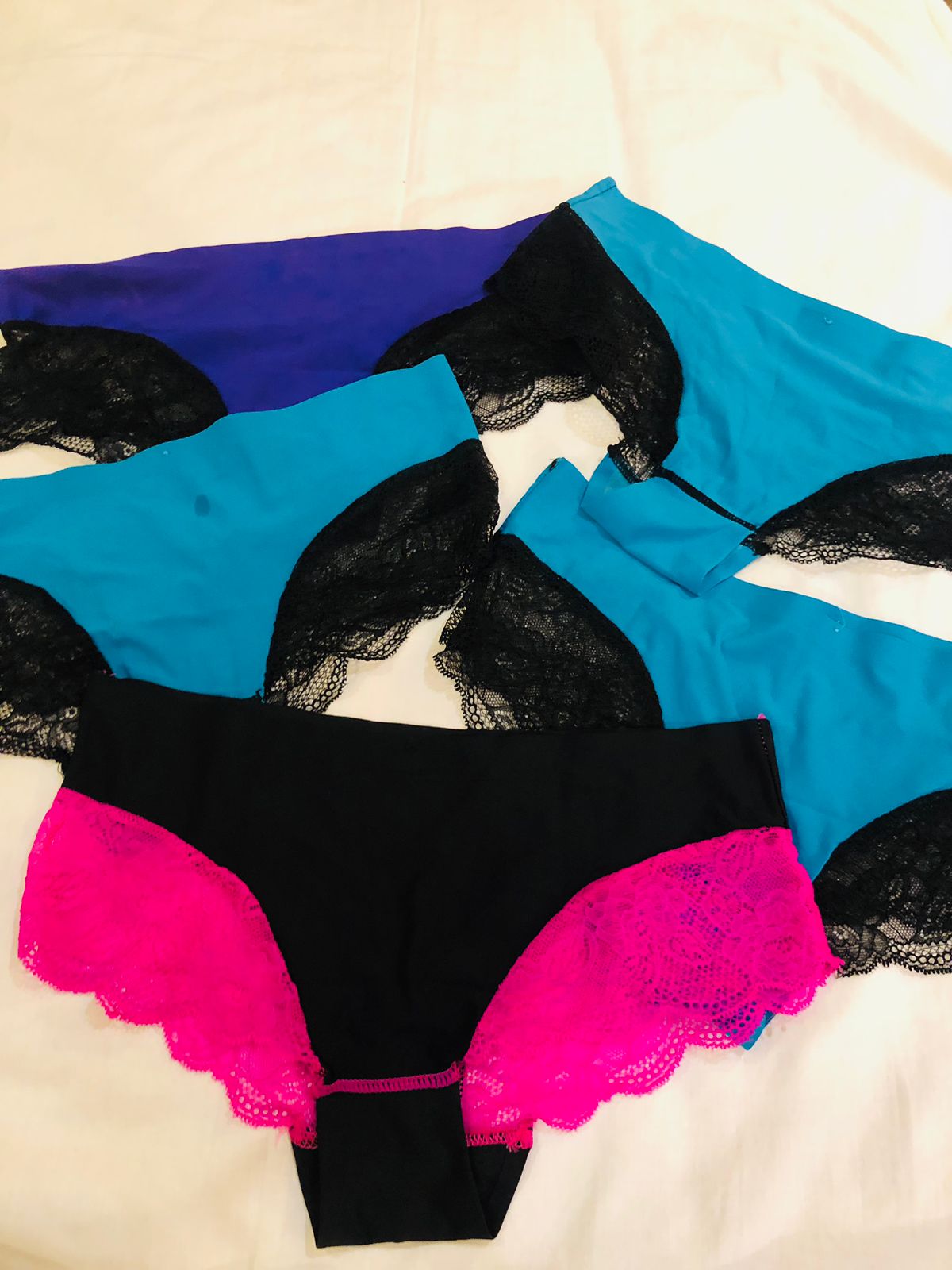 Seamless Nylon and Spandex Pack of 5 Lace Panties
