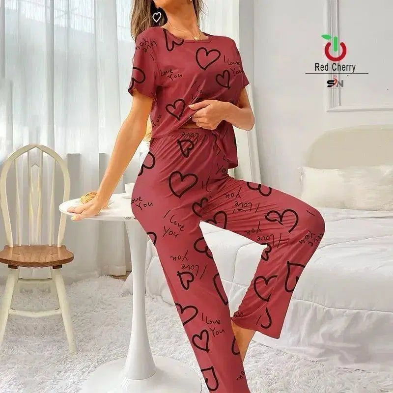 Women Jersey Printed Pajamas