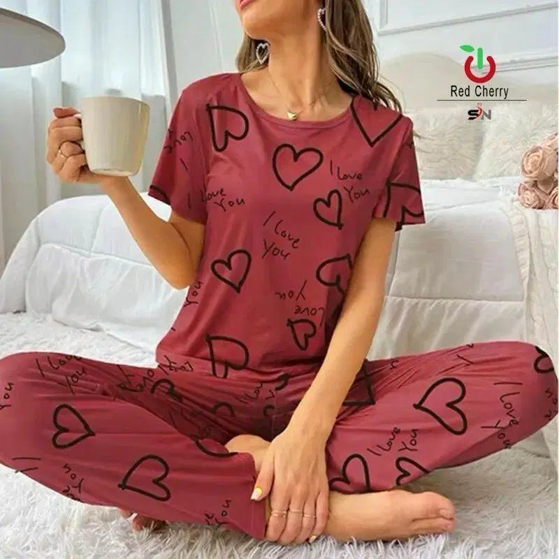 Women Jersey Printed Pajamas