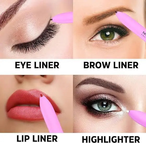 Eye Shadowliner Combination 4 In 1 Makeup Pen Multifunctional Cosmetics Ballpoint Pens Waterproof Eyeliner Eyebrow Pencil Longlasting Highlighter Stick