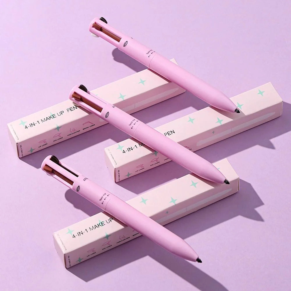 Eye Shadowliner Combination 4 In 1 Makeup Pen Multifunctional Cosmetics Ballpoint Pens Waterproof Eyeliner Eyebrow Pencil Longlasting Highlighter Stick