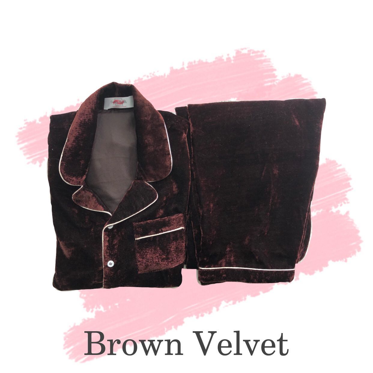 Brown Velvet PJ Set