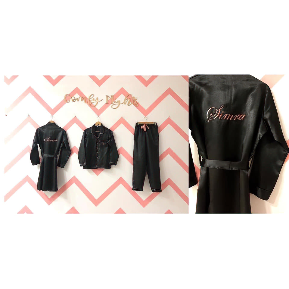 Personalize Satin Robe + Pj Set
