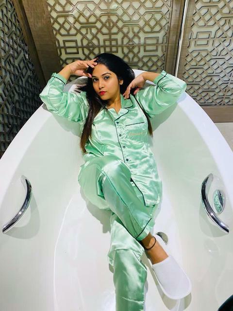 Pastel Green Personalize Back Silk Pj Set & Loungewear