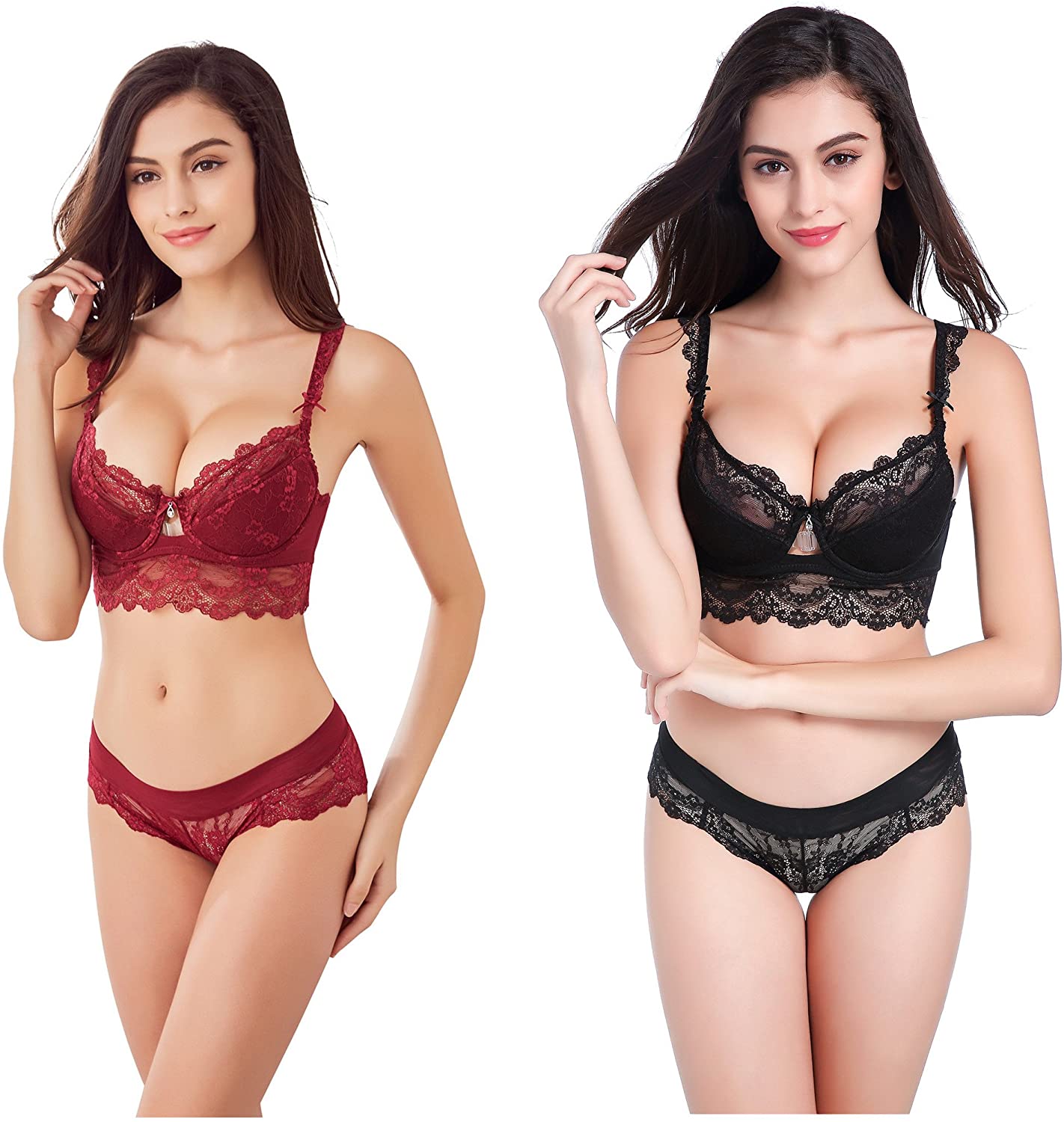Lace Net Sexy Bra Set