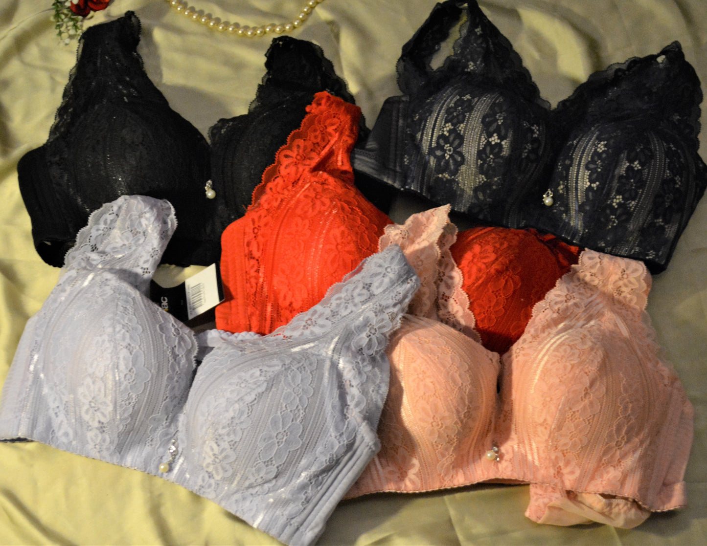 Double Padded Net Bra Set