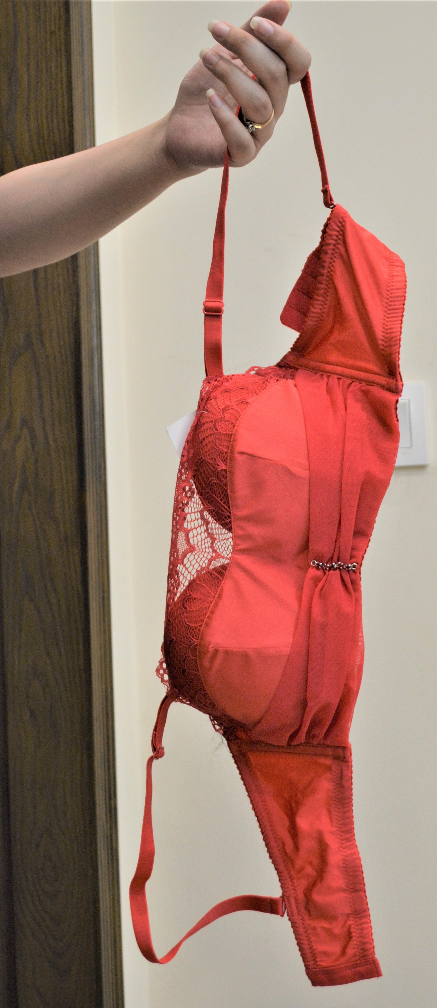 Fancy Red Pushup Bra