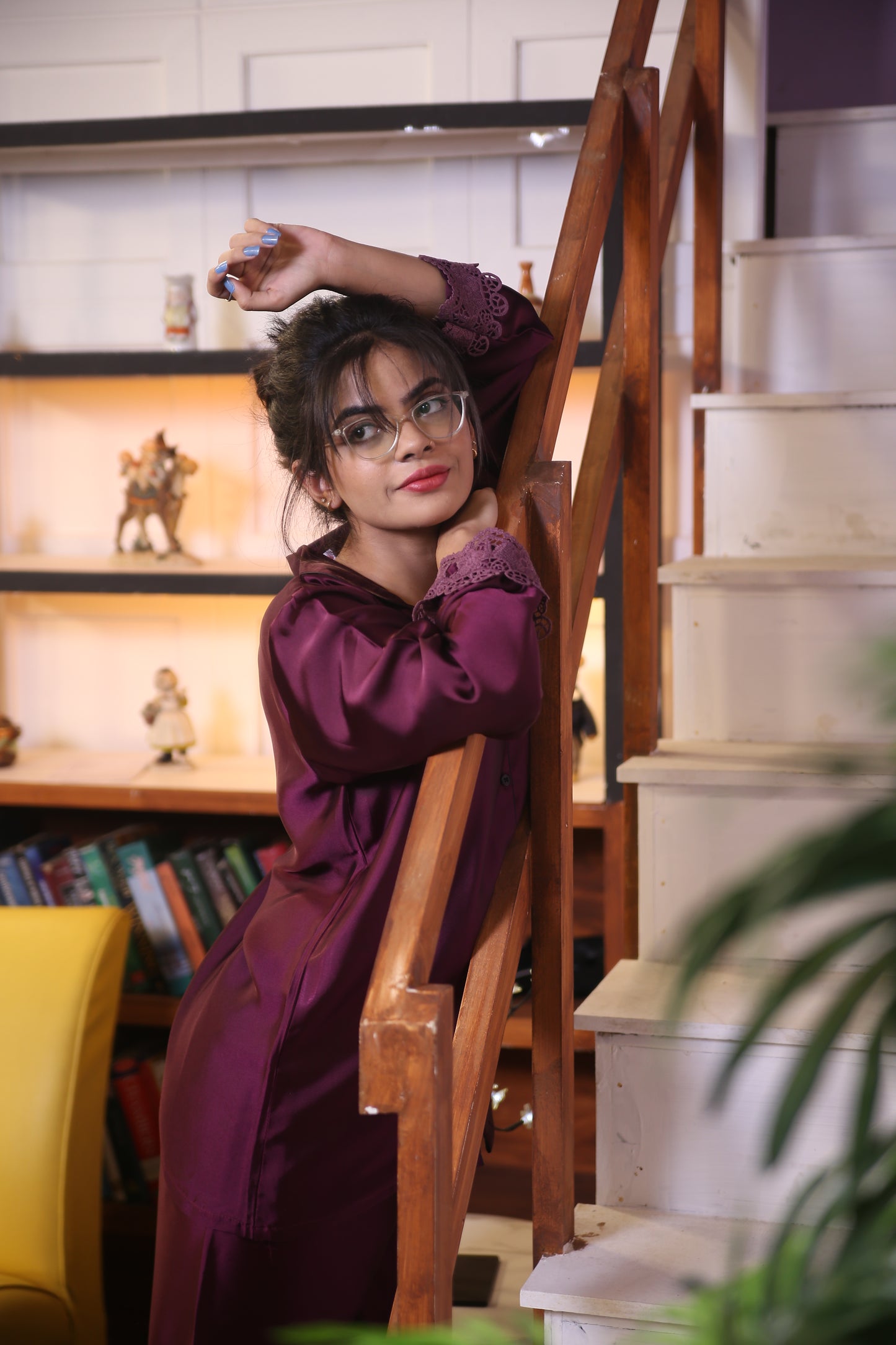 Purple Lace Silk Pj Set