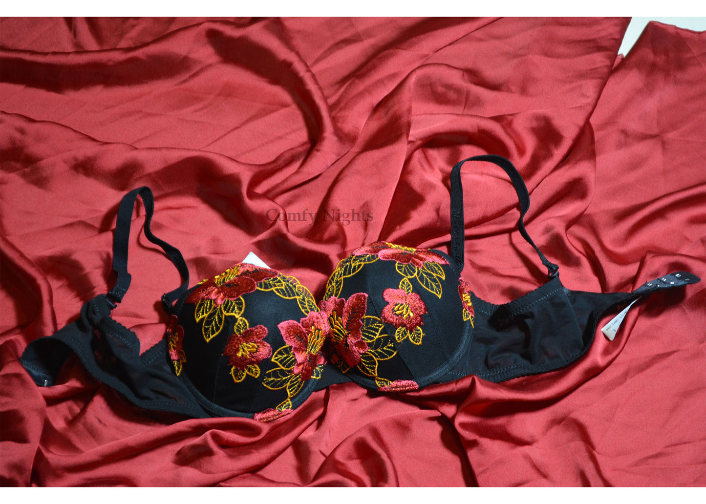 Floral Embroidery Bra Set