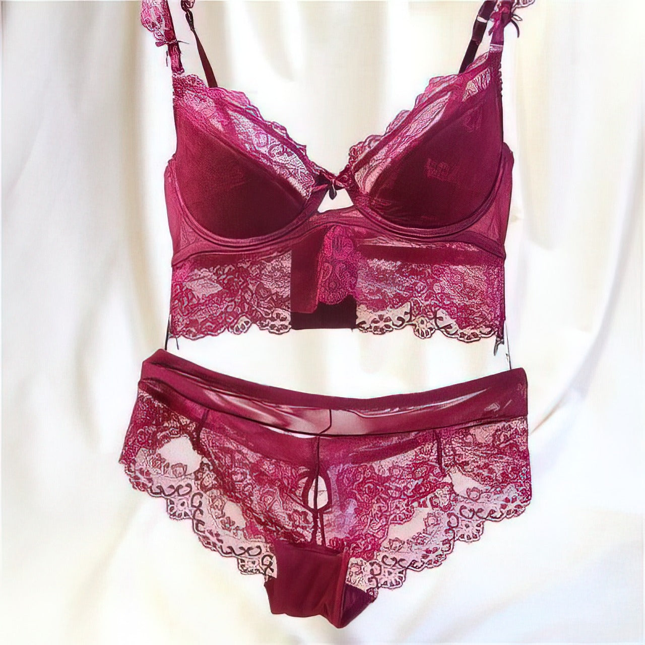 Lace Net Sexy Bra Set