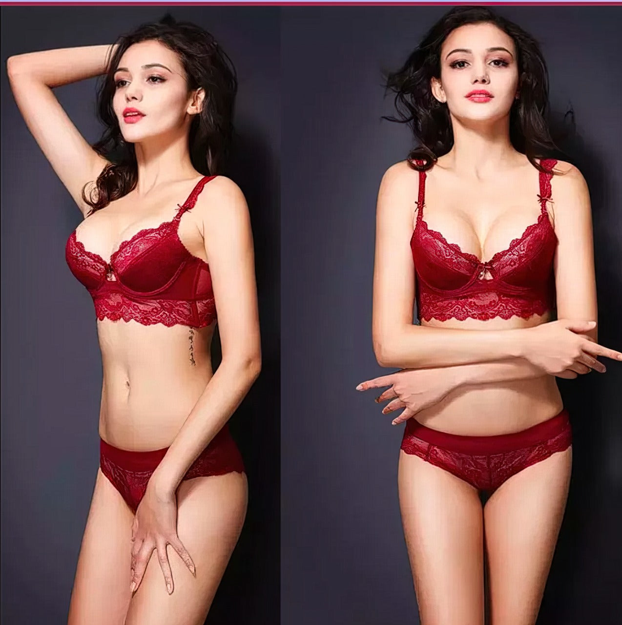 Lace Net Sexy Bra Set