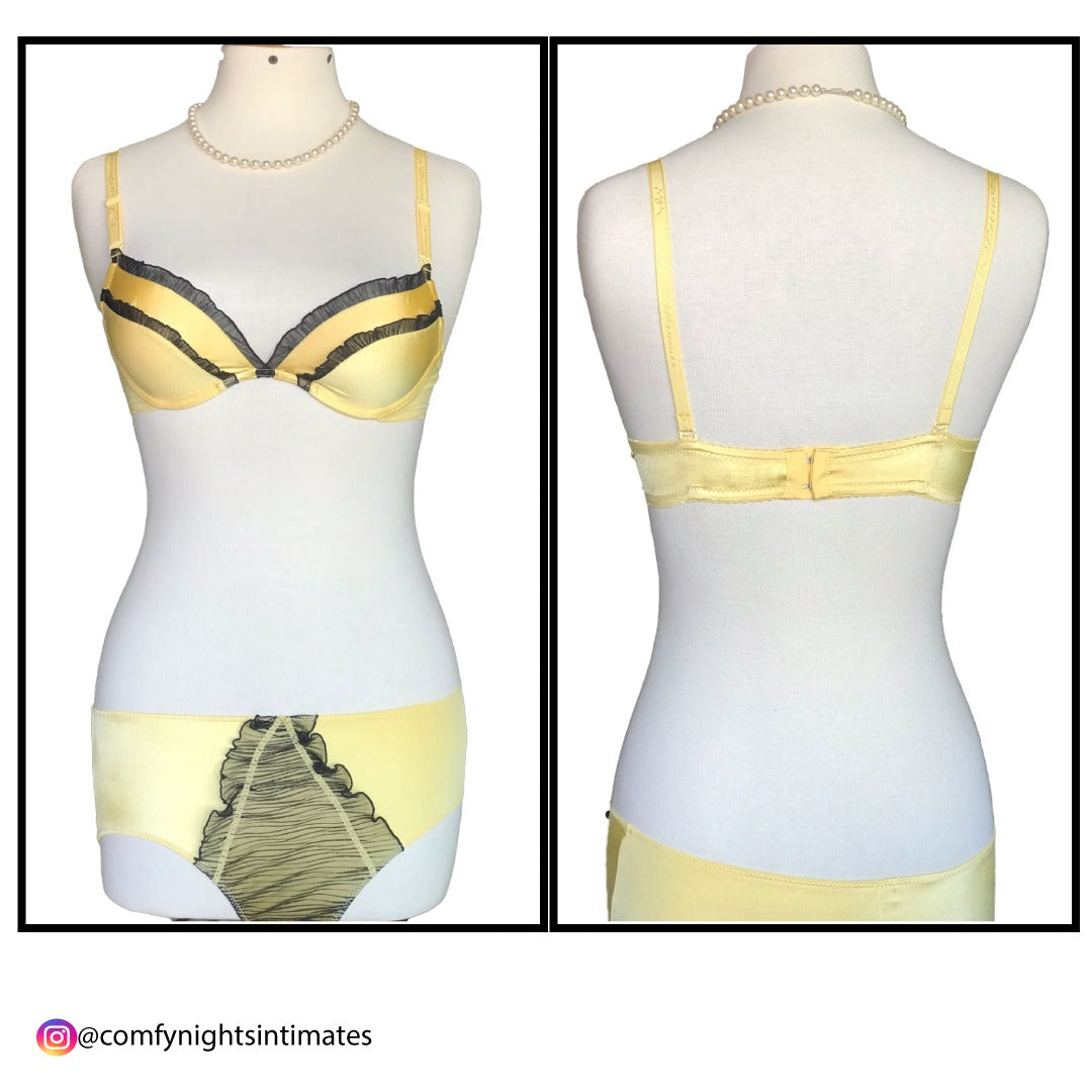 Frill Yellow Bridal Bra Set