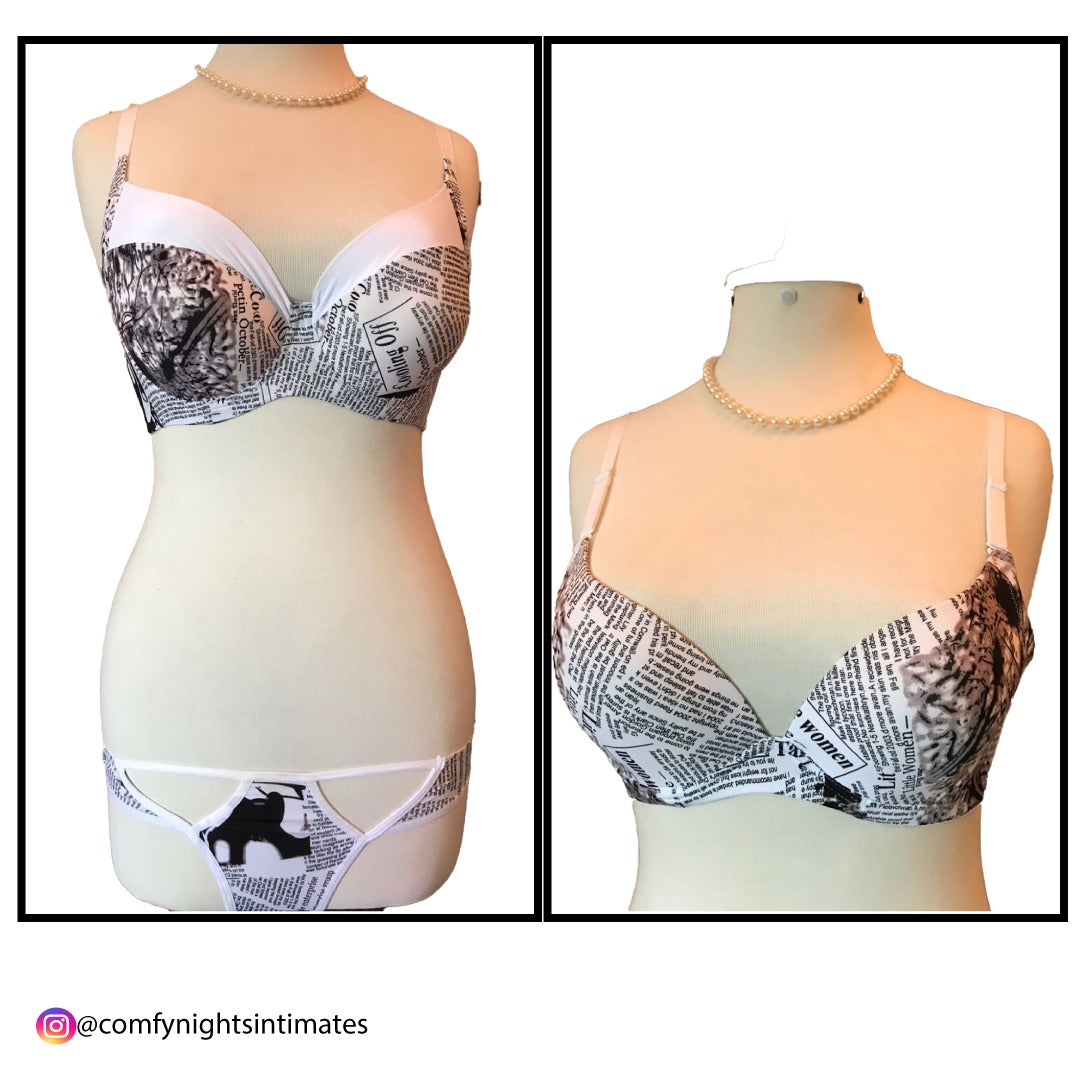 Printed Full Cup T-Shirt Bra Set