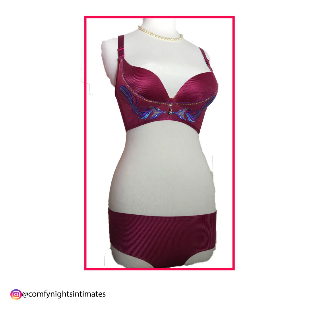 Non Wired Pushup Embroidery Bra