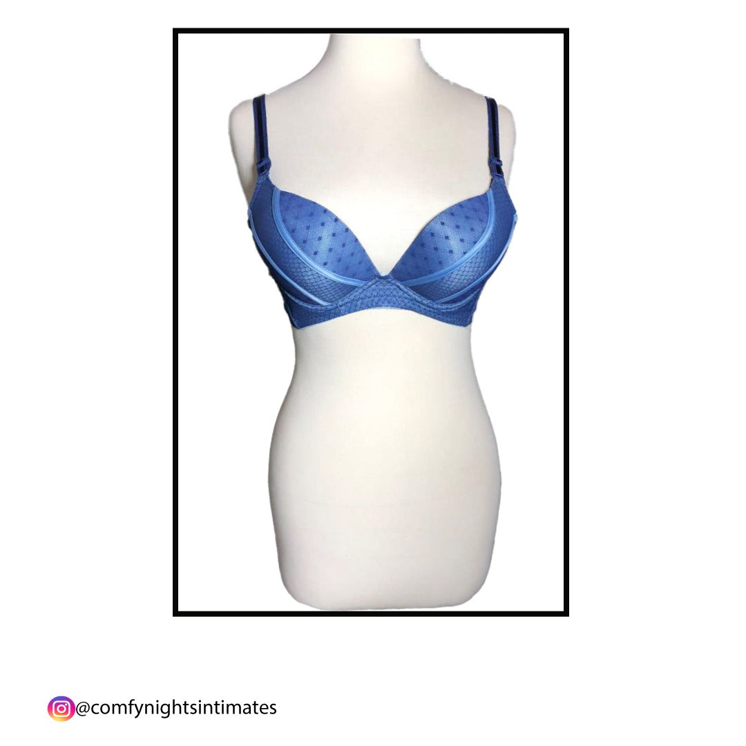 Blue Lines Heavy Pushup Bra Set