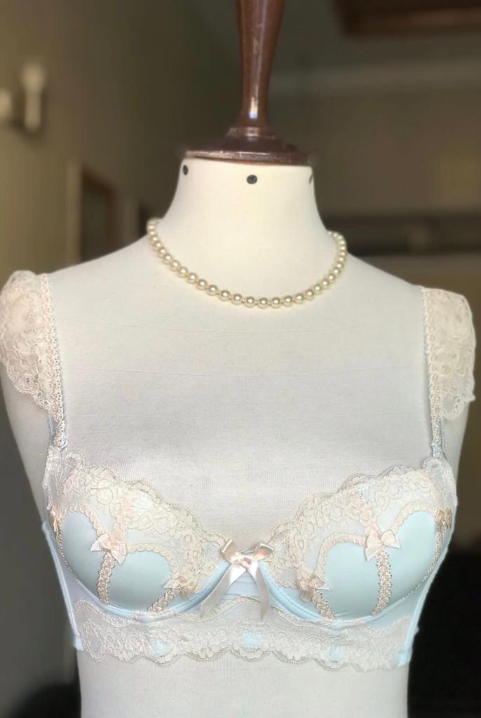 Pushup Front Bow Bra Set