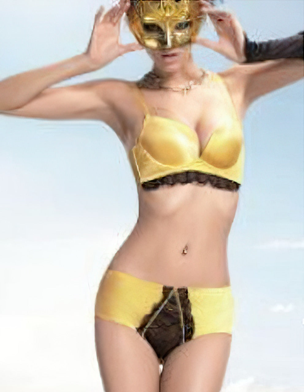 Latest Yellow Double Padded Bra Set