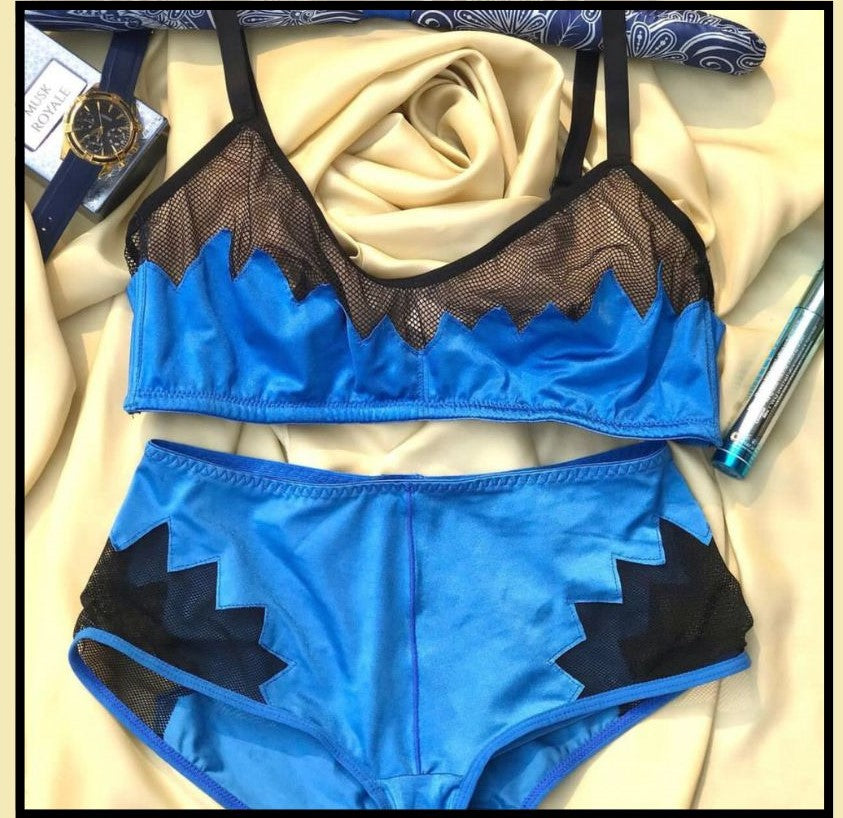 Silk & Net Bra Set