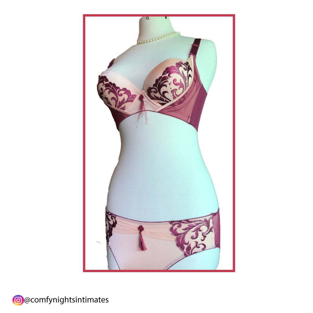 Half Cup Printed Bra Set