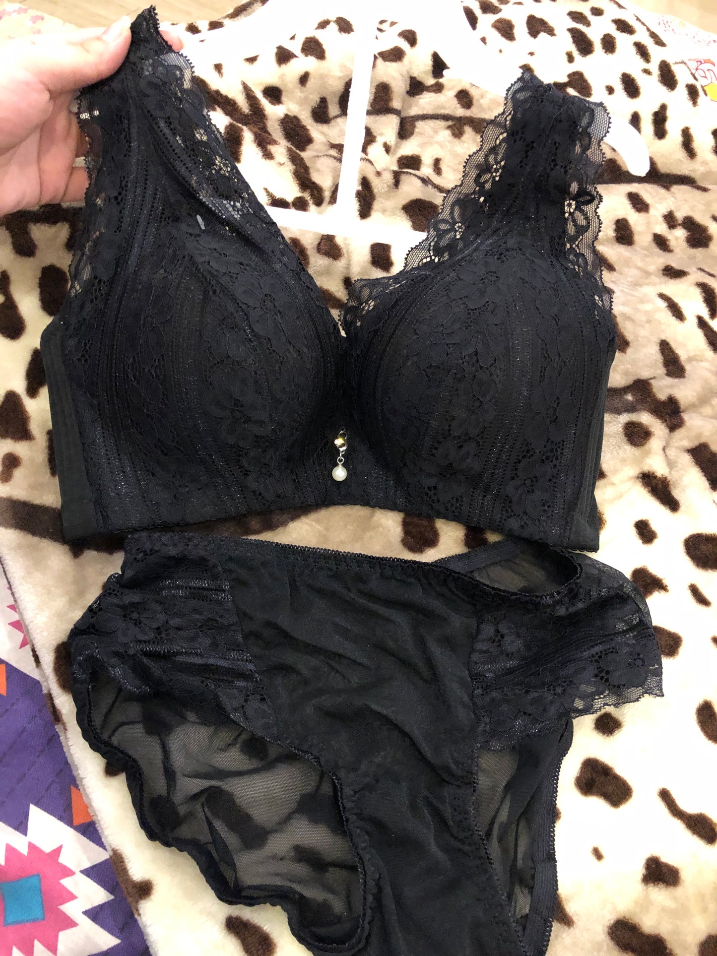 Double Padded Net Bra Set