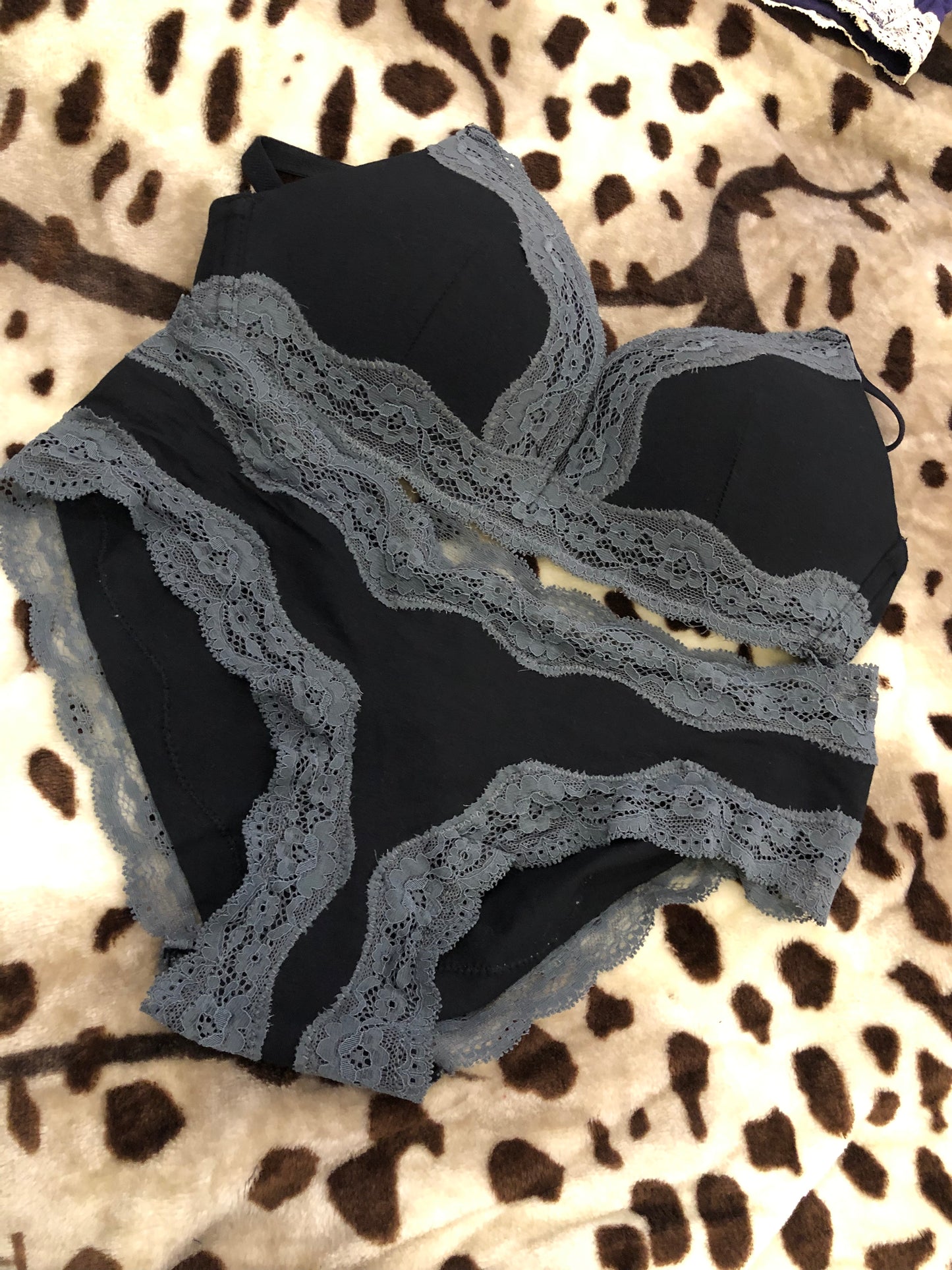 Non Wired Lace Bra Set