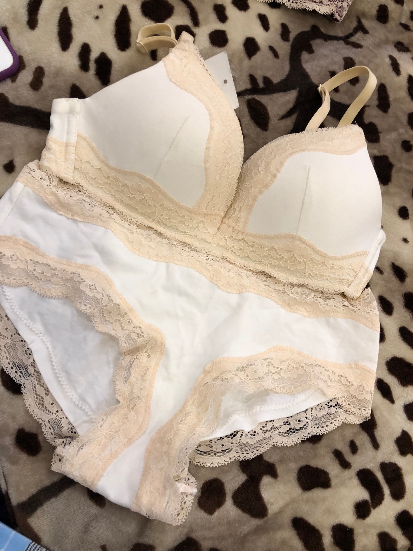 Non Wired Lace Bra Set