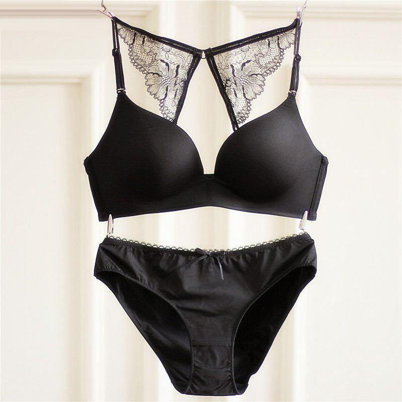 Back Butterfly Non Wired Bra Set