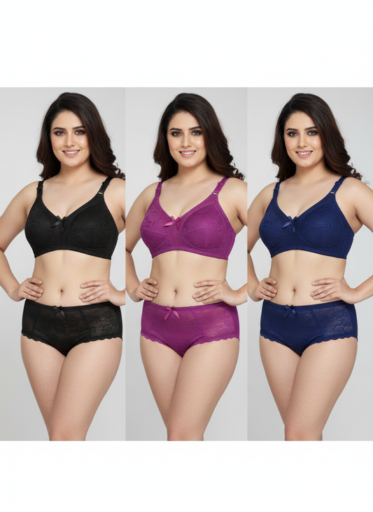 Non Padded Non Wired Embroidered Bra