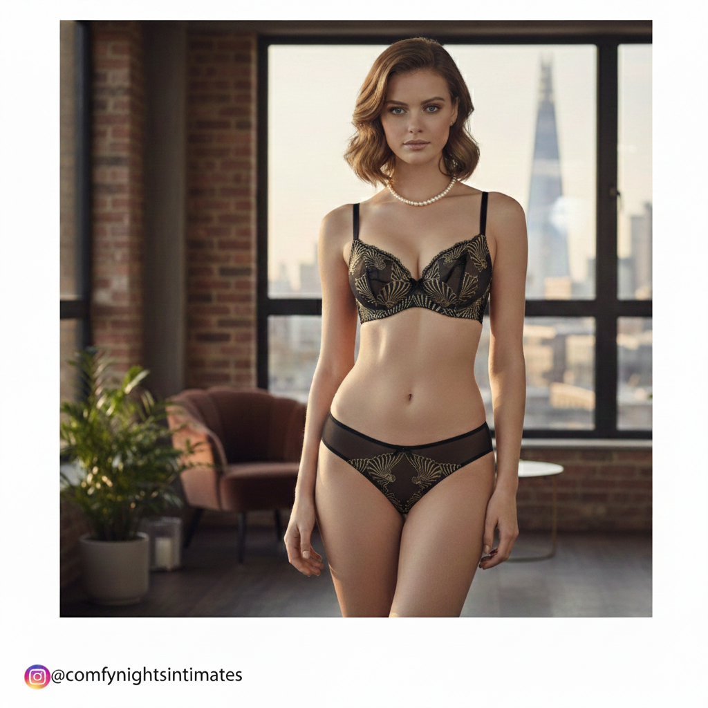 Full Embroidery Non Wired Bra Set