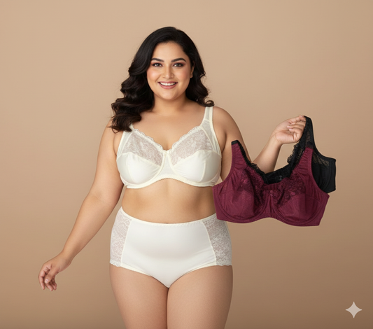 Embroidered Half Net Wired Bra