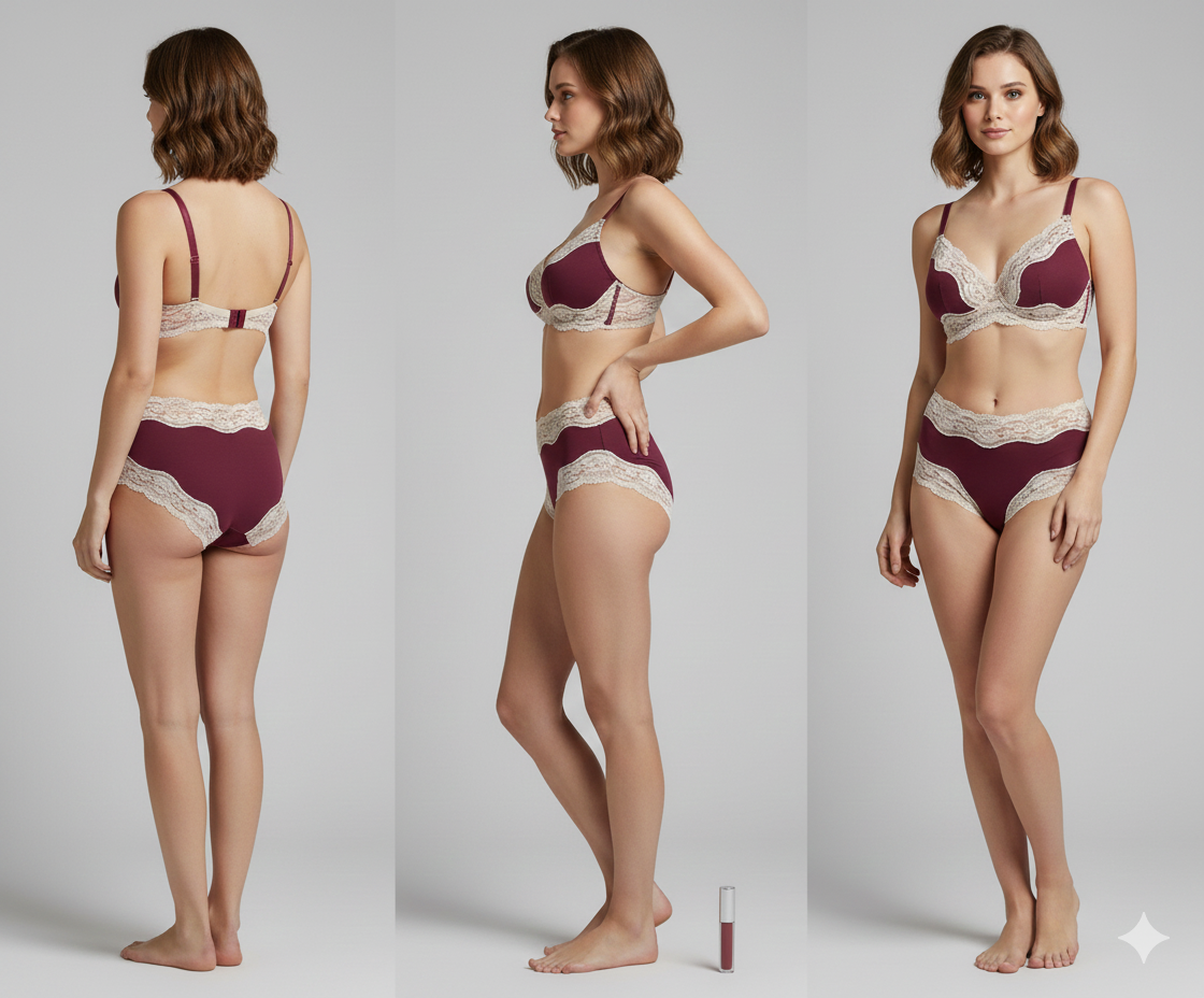 Non Wired Lace Bra Set