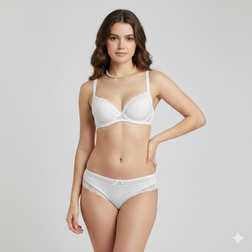 Non Wired Soft Single Padded Bra Set