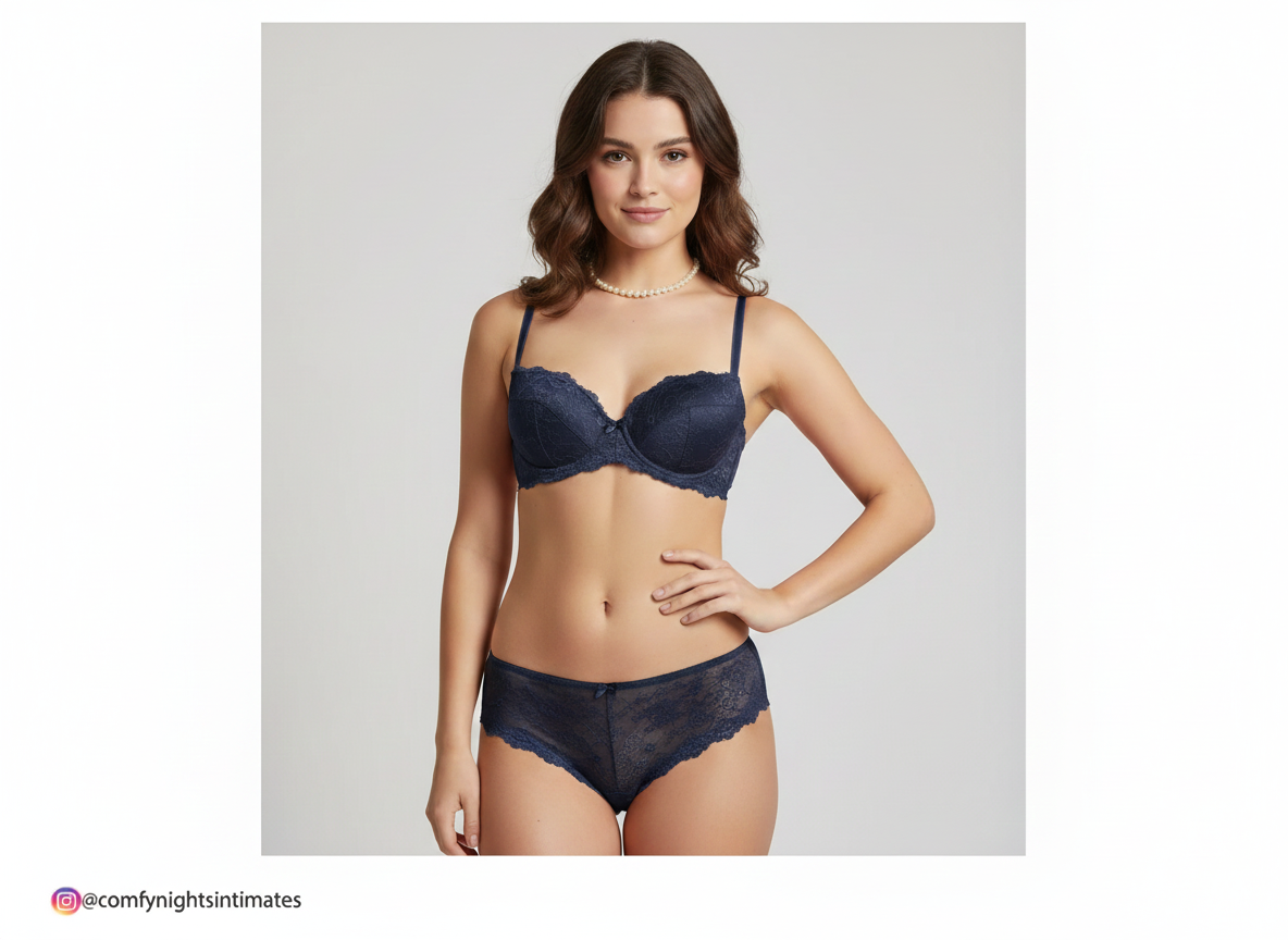 Women Sexy Silk and Lace Bra Set