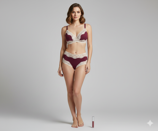 Non Wired Lace Bra Set