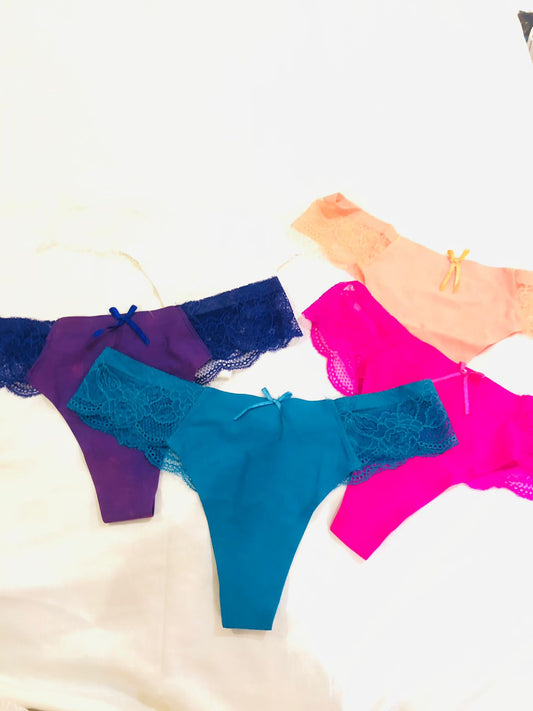Pack of 5 Seamless Lace Thong