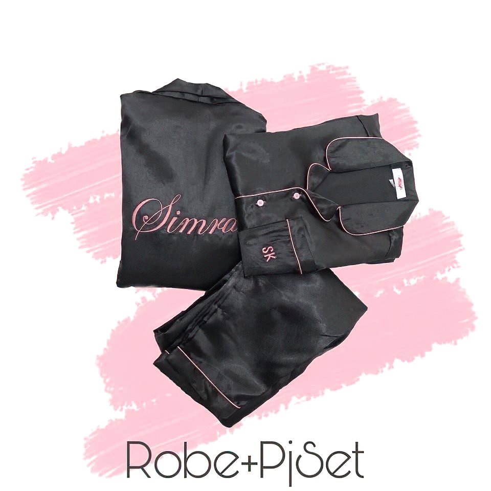 Personalize Satin Robe + Pj Set