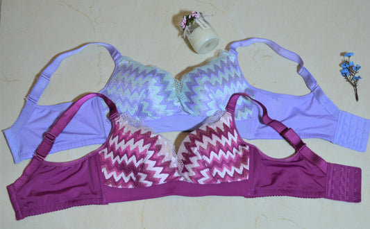 Fully Embroidered Padded Bra Set