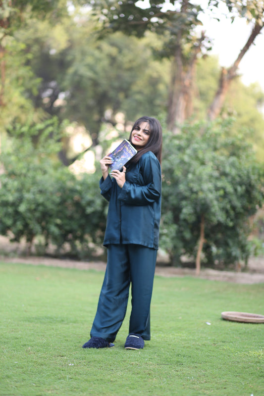 Zinc Color Silk Pj Set