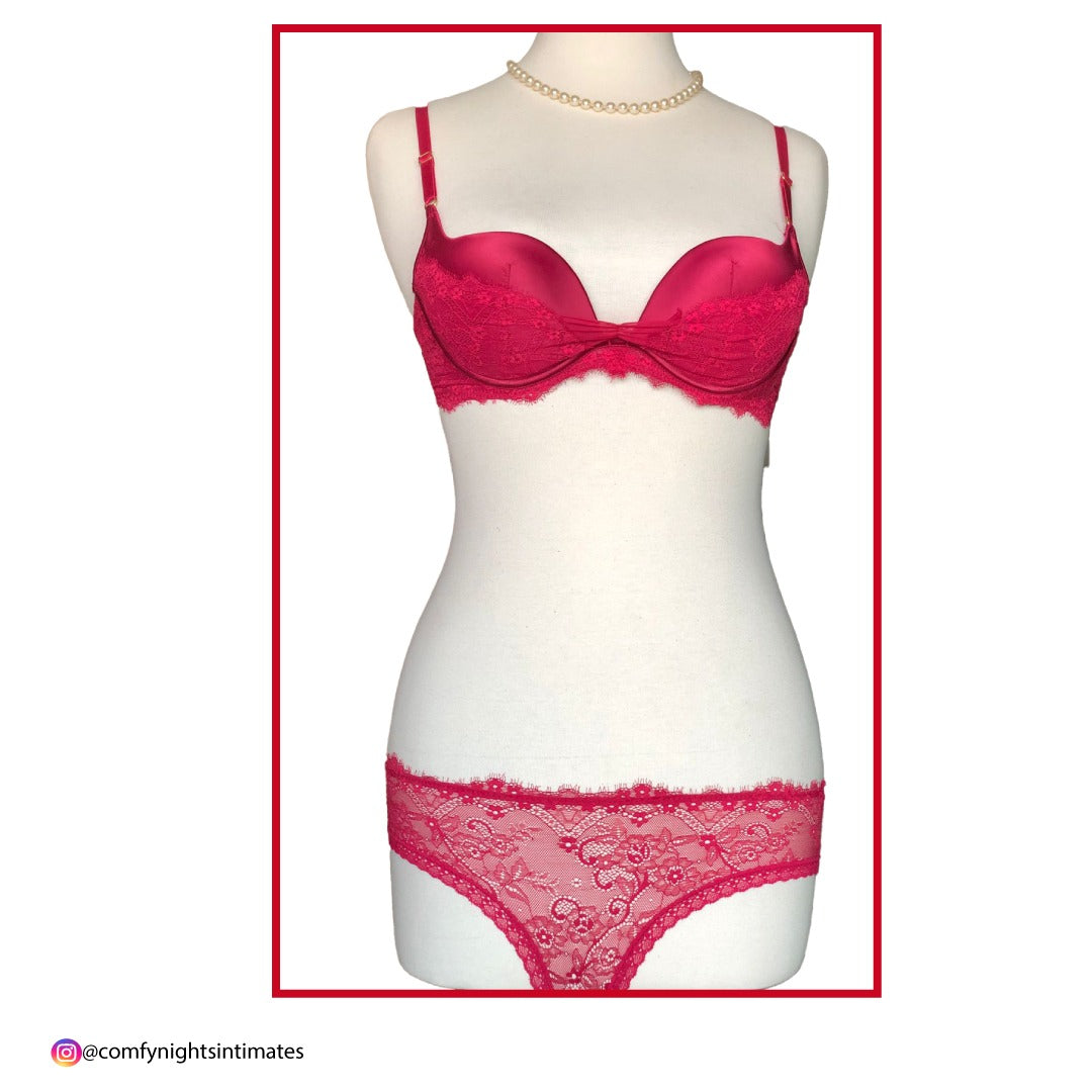 Women Sexy Silk and Lace Bra Set