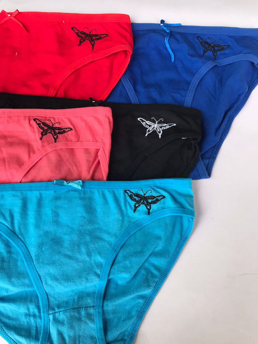 Butterfly Design Cotton Pack of 5 Panties